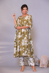 Breazy Teasy Kaftan Set in Green