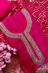 Shehzadi Pink Dola Silk Set