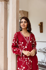 Crimson Charm Kurti Set