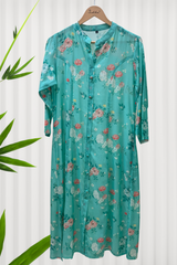 Cool Mint Green Mulsilk A Line Kurta