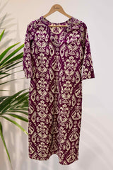 Wine Ikkat Kurti