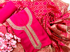 Shehzadi Pink Dola Silk Set